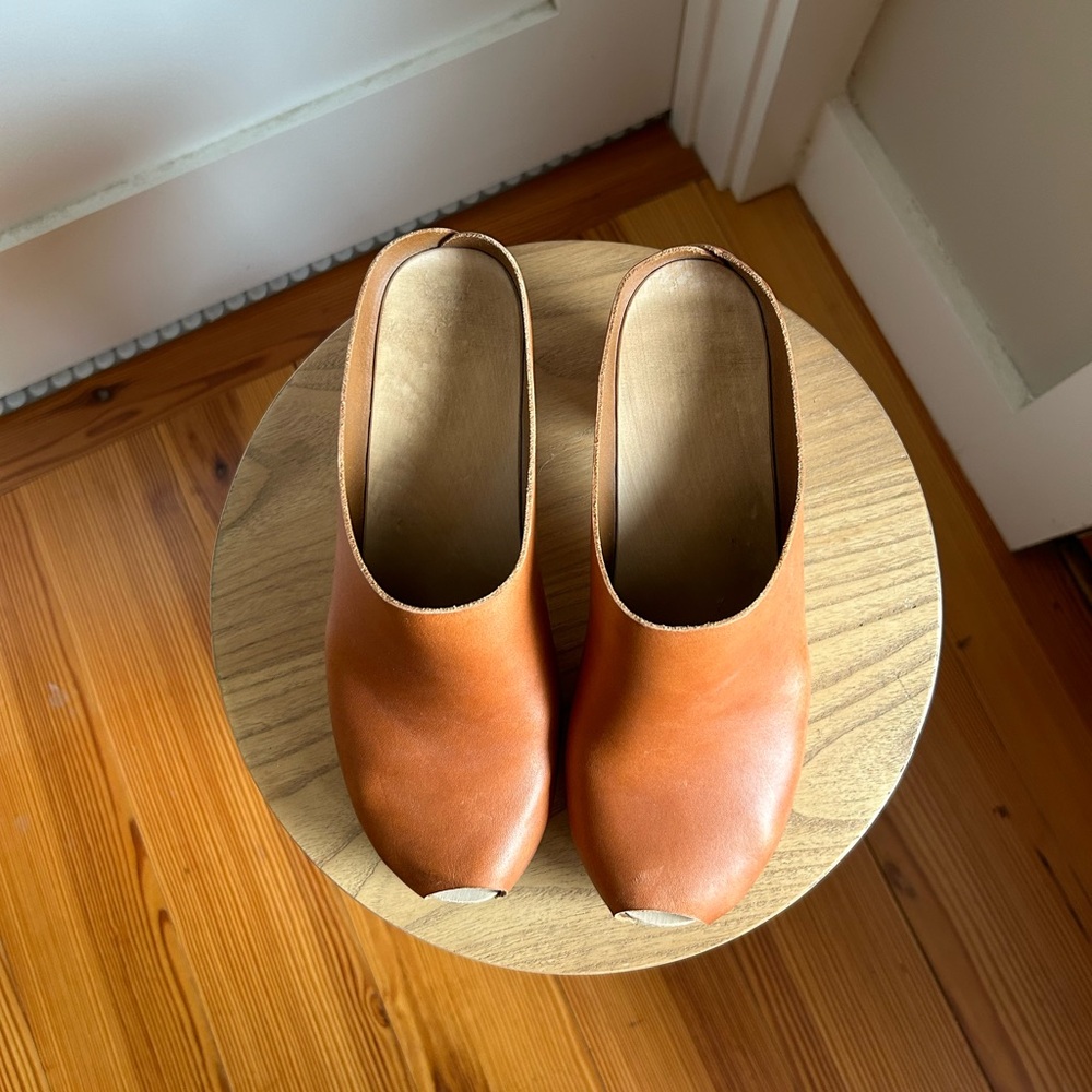 Bryr High Heel Peekaboo Clog in Whiskey